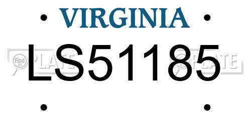 LS51185 Virginia License Plate