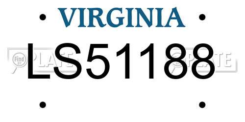 LS51188 Virginia License Plate