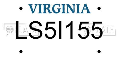 LS5I155 Virginia License Plate