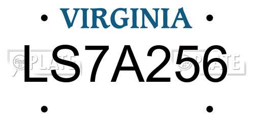 LS7A256 Virginia License Plate
