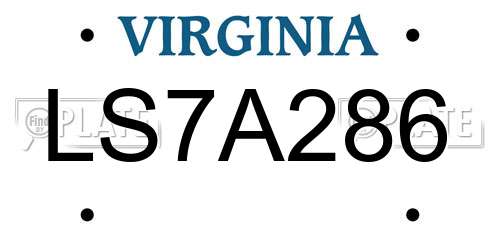 LS7A286 Virginia License Plate
