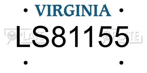 LS81155 Virginia License Plate