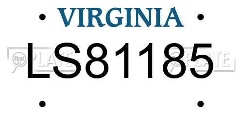 LS81185 Virginia License Plate
