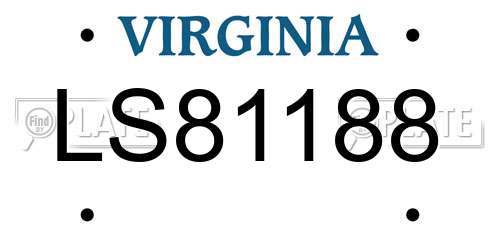 LS81188 Virginia License Plate