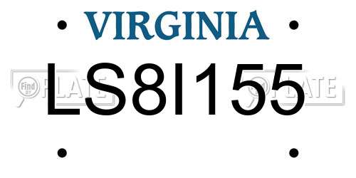 LS8I155 Virginia License Plate