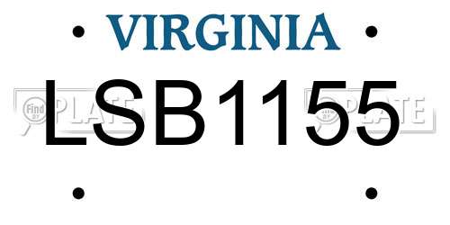 LSB1155 Virginia License Plate