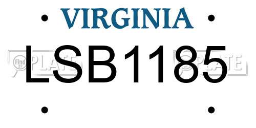 LSB1185 Virginia License Plate