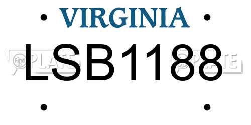 LSB1188 Virginia License Plate