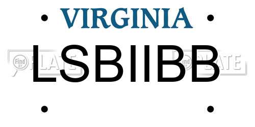 LSBIIBB Virginia License Plate