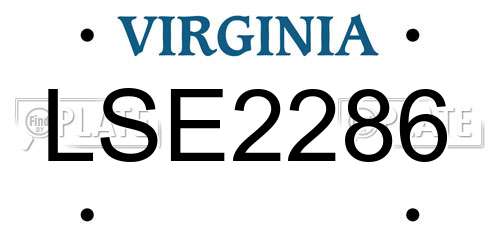 LSE2286 Virginia License Plate