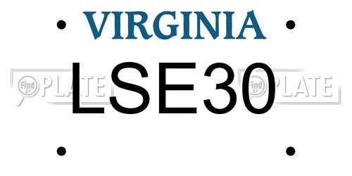 LSE30 Virginia License Plate