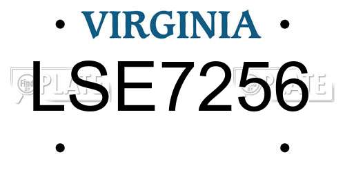 LSE7256 Virginia License Plate