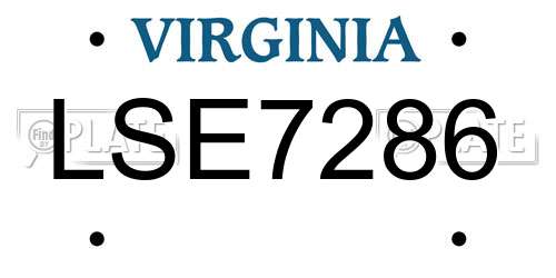 LSE7286 Virginia License Plate