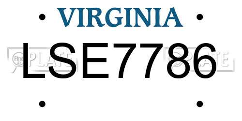 LSE7786 Virginia License Plate