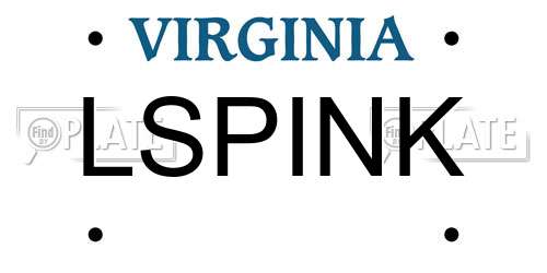 LSPINK Virginia License Plate