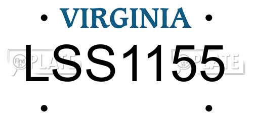 LSS1155 Virginia License Plate