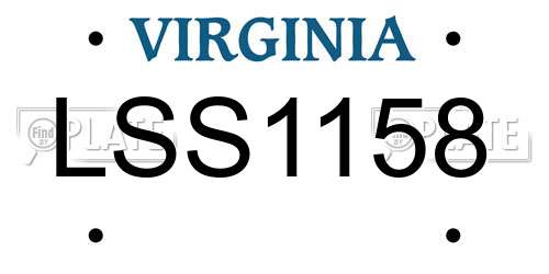 LSS1158 Virginia License Plate