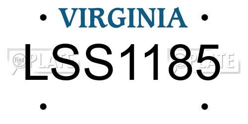 LSS1185 Virginia License Plate