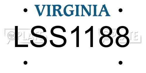 LSS1188 Virginia License Plate