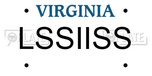 LSSIISS Virginia License Plate