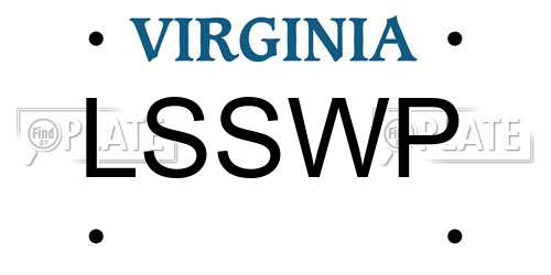LSSWP Virginia License Plate