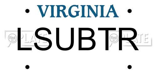 LSUBTR Virginia License Plate