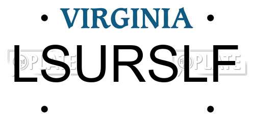LSURSLF Virginia License Plate