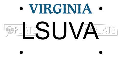 LSUVA Virginia License Plate