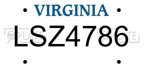 LSZ4786 Virginia License Plate
