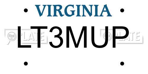 LT3MUP Virginia License Plate