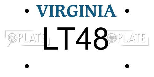 LT48 Virginia License Plate