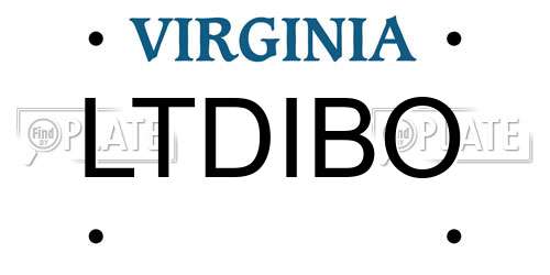 LTDIBO Virginia License Plate