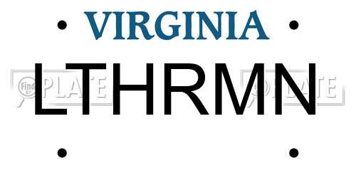 LTHRMN Virginia License Plate