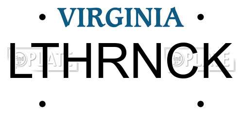 LTHRNCK Virginia License Plate