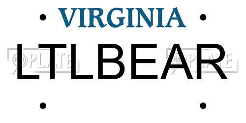 LTLBEAR Virginia License Plate