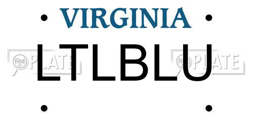 LTLBLU Virginia License Plate