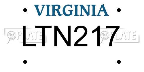 LTN217 Virginia License Plate