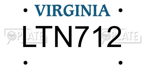 LTN712 Virginia License Plate