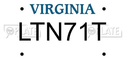 LTN71T Virginia License Plate