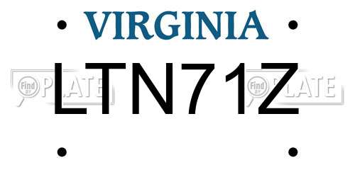 LTN71Z Virginia License Plate