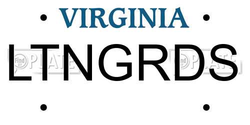 LTNGRDS Virginia License Plate