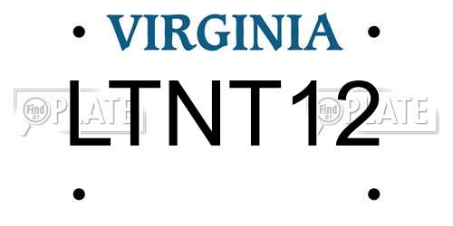 LTNT12 Virginia License Plate