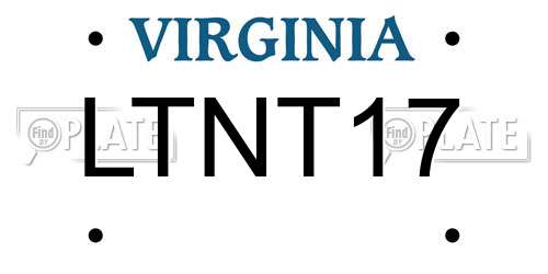 LTNT17 Virginia License Plate