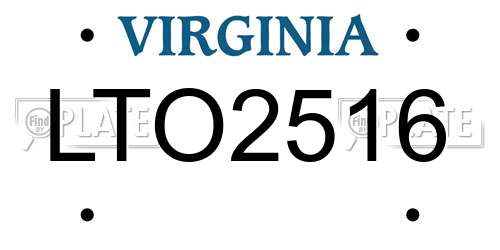 LTO2516 Virginia License Plate