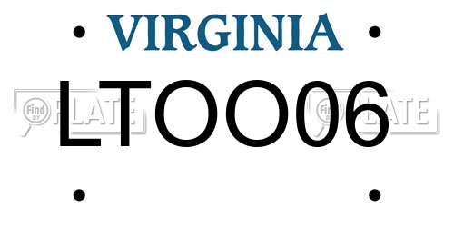 LTOO06 Virginia License Plate