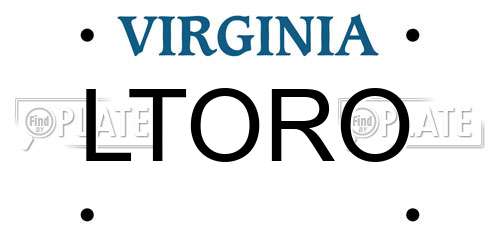 LTORO Virginia License Plate