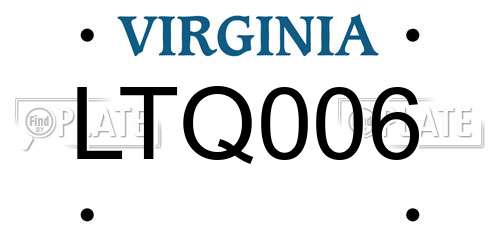LTQ006 Virginia License Plate