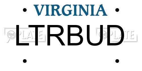 LTRBUD Virginia License Plate