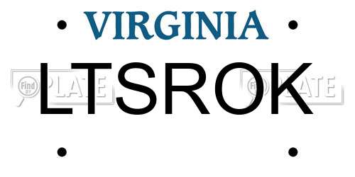 LTSROK Virginia License Plate