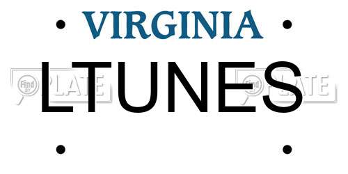 LTUNES Virginia License Plate